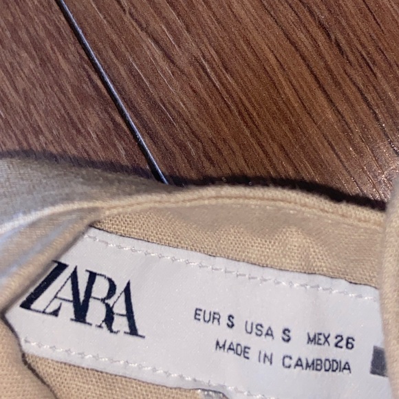 ZARA draped linen summer dress SMALL - Picture 5 of 10